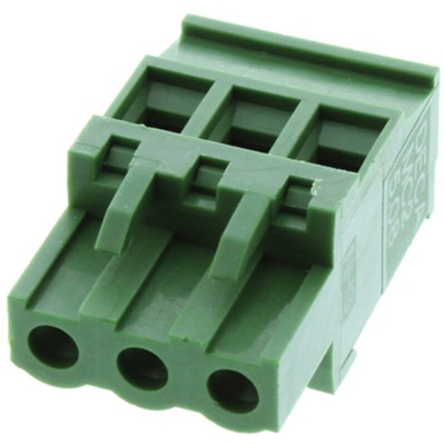 RS PRO 5.08mm Pitch 3 Way Pluggable Terminal Block, Plug, Cable Mount, Screw Termination