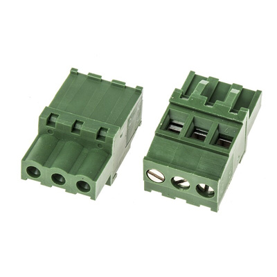 RS PRO 5.08mm Pitch 3 Way Pluggable Terminal Block, Plug, Cable Mount, Screw Termination