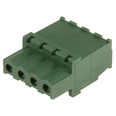 RS PRO 5.08mm Pitch 4 Way Pluggable Terminal Block, Plug, Cable Mount, Screw Termination