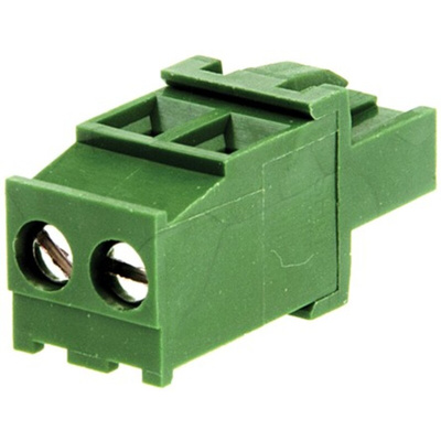 RS PRO 5.08mm Pitch 2 Way Pluggable Terminal Block, Plug, Cable Mount, Screw Termination