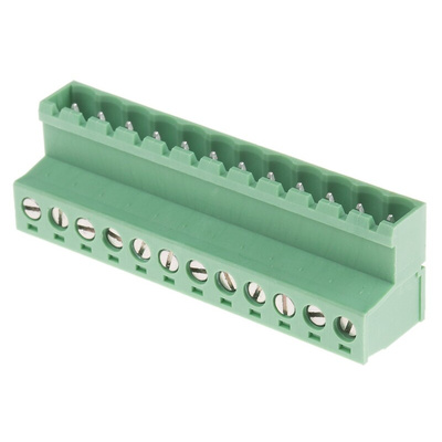 RS PRO 5.08mm Pitch 12 Way Pluggable Terminal Block, Plug, Cable Mount, Screw Termination
