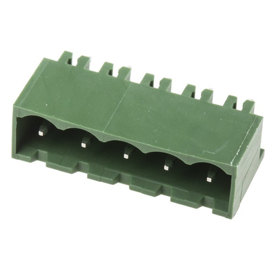 RS PRO 5.08mm Pitch 5 Way Pluggable Terminal Block, Header, Through Hole, Solder Termination