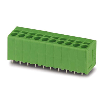 Phoenix Contact SPT 2.5/ 6-V-5.0-EX Series PCB Terminal Block, 6-Contact, 5mm Pitch, Through Hole Mount, Spring Cage