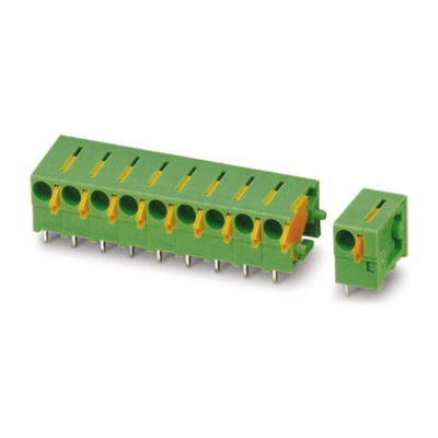Phoenix Contact FFKDSA1/H2-5.08- 4 Series PCB Terminal Block, 4-Contact, 5.08mm Pitch, Through Hole Mount, Spring Cage