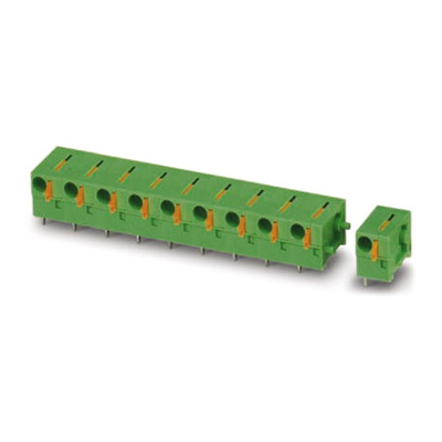 Phoenix Contact FFKDSA1/H2-7.62- 4 Series PCB Terminal Block, 4-Contact, 7.62mm Pitch, Through Hole Mount, Spring Cage