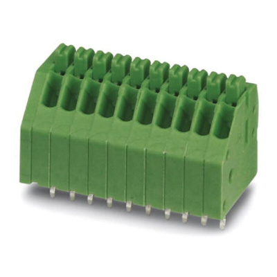Phoenix Contact PTSA 0.5/21-2.5-F Series PCB Terminal Block, 21-Contact, 2.5mm Pitch, Through Hole Mount, Spring Cage