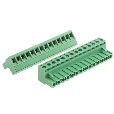 RS PRO 5mm Pitch 14 Way Pluggable Terminal Block, Plug, Through Hole, Screw Termination