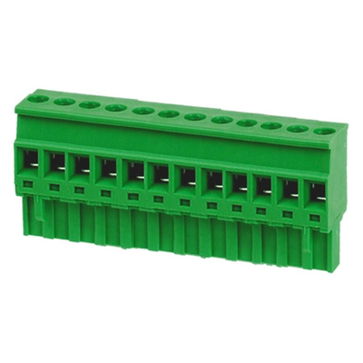 RS PRO 5mm Pitch 12 Way Pluggable Terminal Block, Plug, Through Hole, Screw Termination