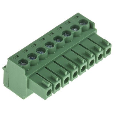 RS PRO 3.5mm Pitch 8 Way Pluggable Terminal Block, Plug, Through Hole, Screw Termination