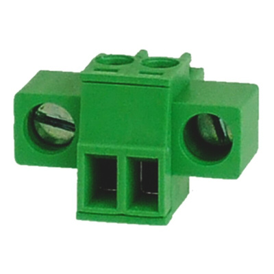 RS PRO 3.5mm Pitch 2 Way Pluggable Terminal Block, Plug, Through Hole, Screw Termination