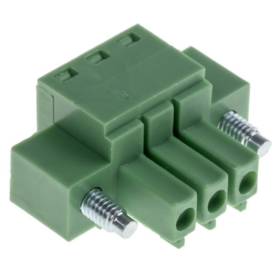 RS PRO 3.5mm Pitch 3 Way Pluggable Terminal Block, Plug, Through Hole, Screw Termination