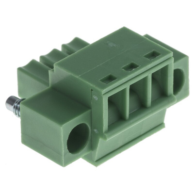 RS PRO 3.5mm Pitch 3 Way Pluggable Terminal Block, Plug, Through Hole, Screw Termination