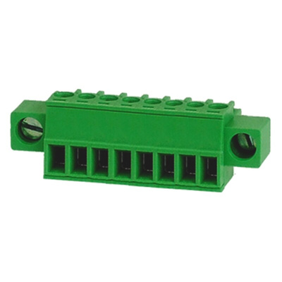 RS PRO 3.5mm Pitch 8 Way Pluggable Terminal Block, Plug, Through Hole, Screw Termination