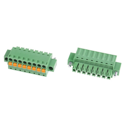 RS PRO 3.81mm Pitch 8 Way Pluggable Terminal Block, Plug, Panel Mount, Screw Termination