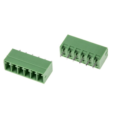 RS PRO 3.5mm Pitch 6 Way Pluggable Terminal Block, Header, Through Hole, Solder Termination