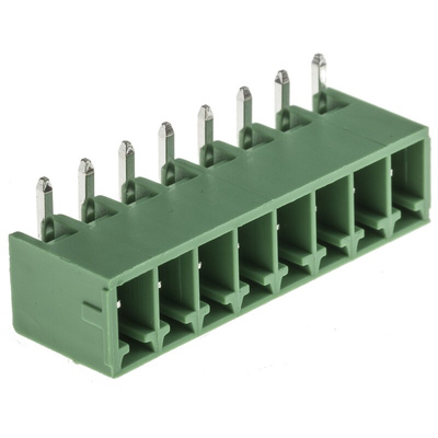 RS PRO 3.5mm Pitch 8 Way Right Angle Pluggable Terminal Block, Header, Through Hole, Solder Termination