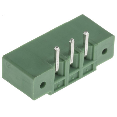 RS PRO 3.81mm Pitch 3 Way Right Angle Pluggable Terminal Block, Header, Through Hole, Solder Termination