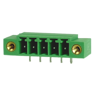 RS PRO 3.81mm Pitch 5 Way Right Angle Pluggable Terminal Block, Header, Through Hole, Solder Termination