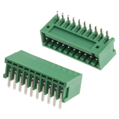 RS PRO 2.5mm Pitch 10 Way Right Angle Pluggable Terminal Block, Header, Through Hole, Solder Termination