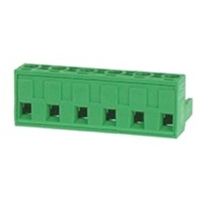 RS PRO 7.62mm Pitch 6 Way Pluggable Terminal Block, Plug, Through Hole, Screw Termination