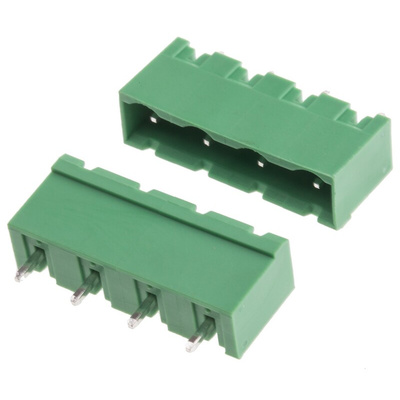 RS PRO 7.62mm Pitch 4 Way Pluggable Terminal Block, Header, Through Hole, Solder Termination