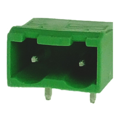 RS PRO 7.62mm Pitch 2 Way Right Angle Pluggable Terminal Block, Header, Through Hole, Solder Termination