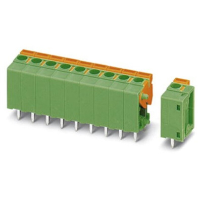 Phoenix Contact FFKDSA/V1-5.08- 5 Series PCB Terminal Block, 5-Contact, 5.08mm Pitch, Through Hole Mount, Spring Cage