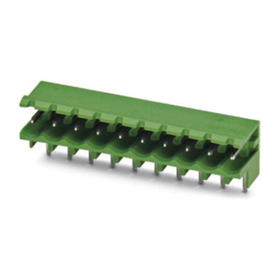 Phoenix Contact FRONT 2.5-H/SA10- 3 Series PCB Terminal Block, 3-Contact, 5mm Pitch, Through Hole Mount, Screw