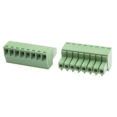 RS PRO 3.5mm Pitch 8 Way Right Angle Pluggable Terminal Block, Plug, Through Hole, Screw Termination