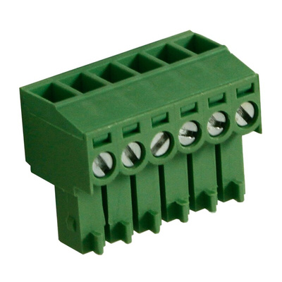 RS PRO 3.5mm Pitch 6 Way Right Angle Pluggable Terminal Block, Plug, Through Hole, Screw Termination