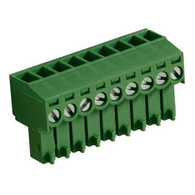 RS PRO 3.5mm Pitch 9 Way Right Angle Pluggable Terminal Block, Plug, Through Hole, Screw Termination