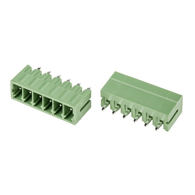 RS PRO 3.5mm Pitch 6 Way Pluggable Terminal Block, Header, Through Hole, Solder Termination