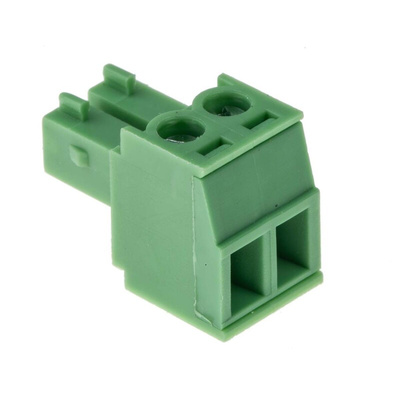 RS PRO 3.81mm Pitch 2 Way Right Angle Pluggable Terminal Block, Plug, Through Hole, Screw Termination