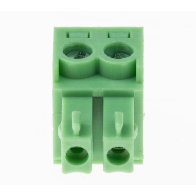 RS PRO 3.81mm Pitch 2 Way Right Angle Pluggable Terminal Block, Plug, Through Hole, Screw Termination