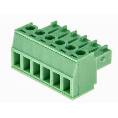 RS PRO 3.81mm Pitch 6 Way Pluggable Terminal Block, Plug, Through Hole, Screw Termination