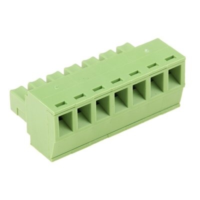 RS PRO 3.81mm Pitch 7 Way Right Angle Pluggable Terminal Block, Plug, Through Hole, Screw Termination