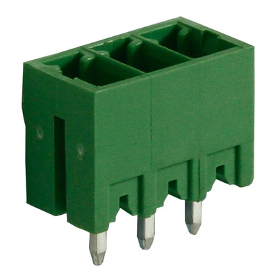 RS PRO 3.81mm Pitch 3 Way Pluggable Terminal Block, Header, Through Hole, Solder Termination