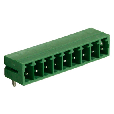 RS PRO 3.81mm Pitch 9 Way Right Angle Pluggable Terminal Block, Header, Through Hole, Solder Termination