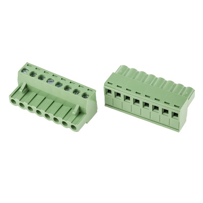 RS PRO 5mm Pitch 8 Way Right Angle Pluggable Terminal Block, Plug, Through Hole, Screw Termination