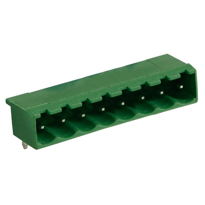 RS PRO 5.0mm Pitch 8 Way Right Angle Pluggable Terminal Block, Header, Through Hole, Solder Termination