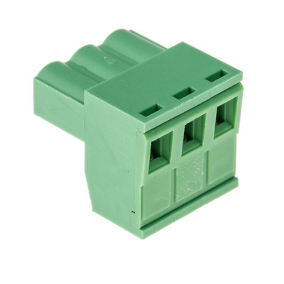 RS PRO 5.08mm Pitch 3 Way Right Angle Pluggable Terminal Block, Plug, Through Hole, Screw Termination