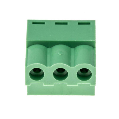 RS PRO 5.08mm Pitch 3 Way Right Angle Pluggable Terminal Block, Plug, Through Hole, Screw Termination