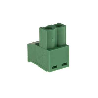 RS PRO 5.08mm Pitch 2 Way Right Angle Pluggable Terminal Block, Plug, Through Hole, Screw Termination