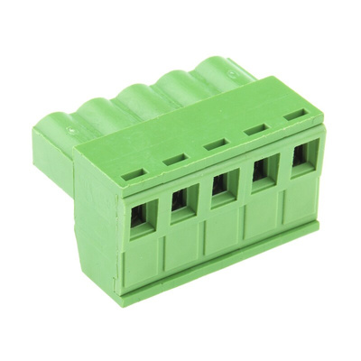 RS PRO 5.08mm Pitch 5 Way Right Angle Pluggable Terminal Block, Plug, Through Hole, Screw Termination