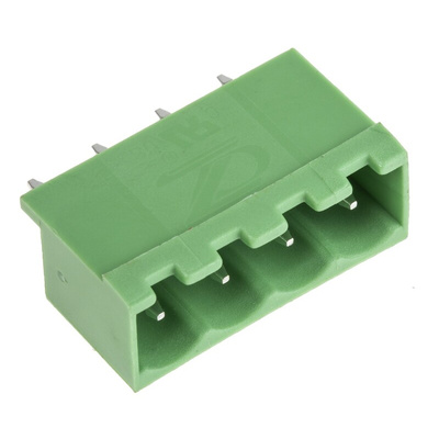 RS PRO 5.08mm Pitch 4 Way Pluggable Terminal Block, Header, Through Hole, Solder Termination