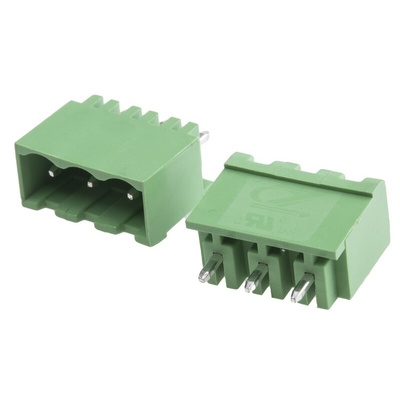 RS PRO 5.08mm Pitch 3 Way Pluggable Terminal Block, Header, Through Hole, Solder Termination