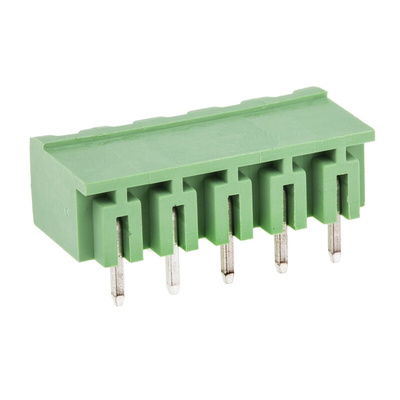 RS PRO 5.08mm Pitch 5 Way Right Angle Pluggable Terminal Block, Header, Through Hole, Solder Termination