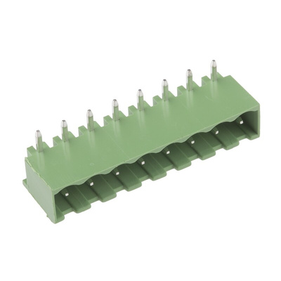 RS PRO 5.08mm Pitch 8 Way Right Angle Pluggable Terminal Block, Header, Through Hole, Solder Termination