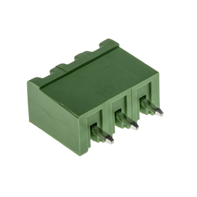 RS PRO 5.0mm Pitch 3 Way Pluggable Terminal Block, Header, Through Hole, Solder Termination