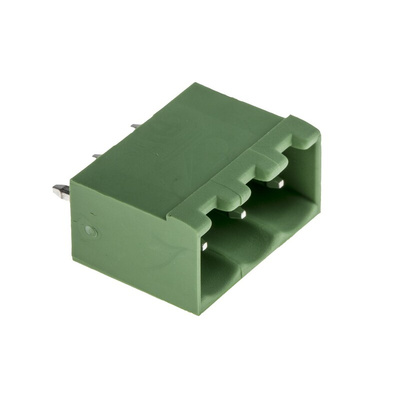 RS PRO 5.0mm Pitch 3 Way Pluggable Terminal Block, Header, Through Hole, Solder Termination